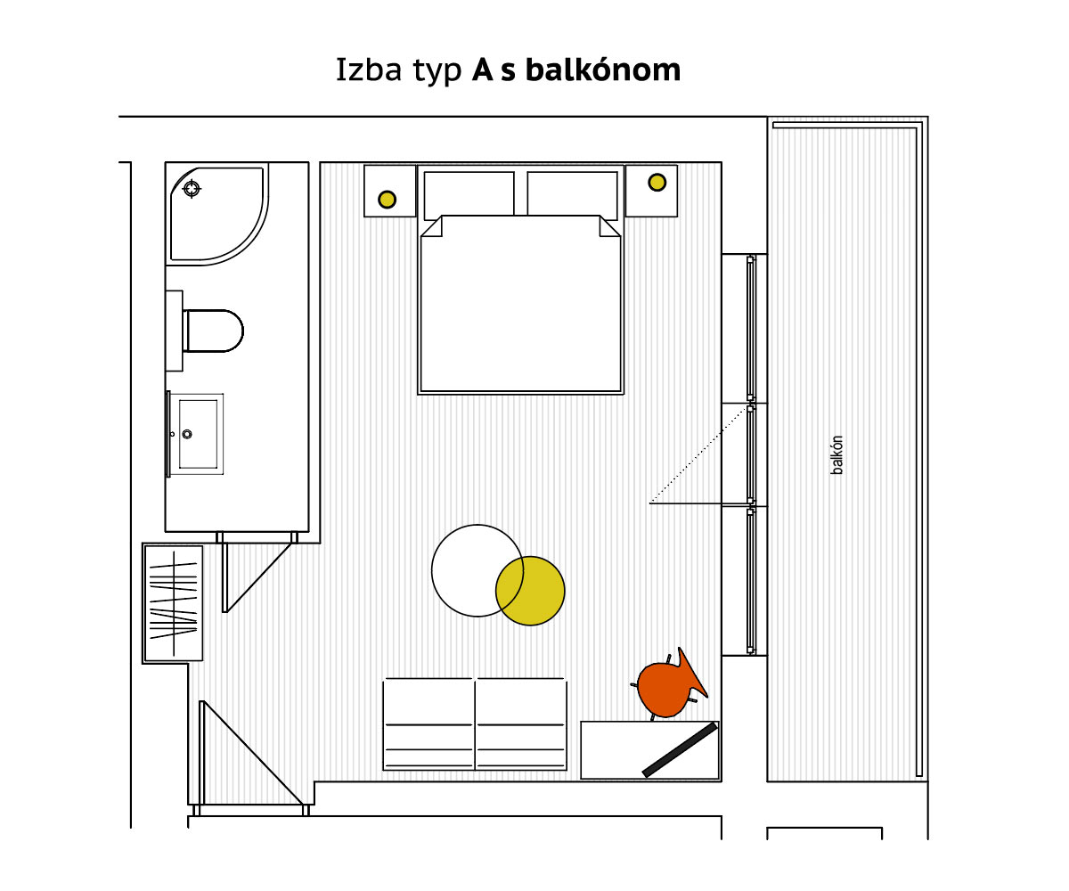Double room Type A - ground plan